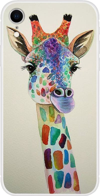 Peachy Zacht TPU hoesje met giraffe print geschikt voor iPhone XR case - Transparant