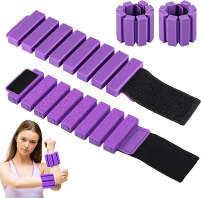 2 Stuks Verstelbare Enkel- en Polsgewichten voor Vrouwen, Silicone Arm- en Beengewichten voor Fitness, Ideaal voor Hardlopen en Pilates Training