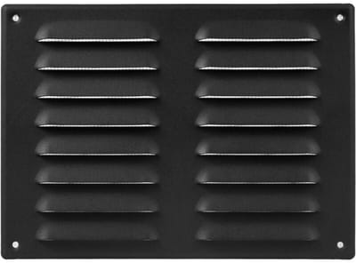 Rechthoekig aluminium rooster met muggennet - ventilatierooster voor de luchtuitlaat - ideaal voor plafonds in keuken en badkamer - afmetingen 150 x 300 mm, kleur - zwart