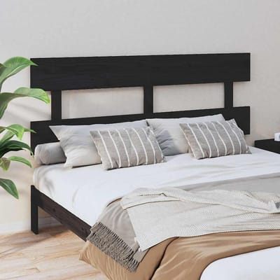 vidaXL - Hoofdbord - 164x3x81 - cm - massief - grenenhout - zwart
