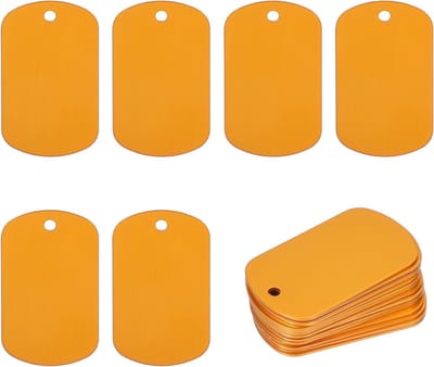 Metalen stempelen Blanks Tags 2 inch, 30 stuks geanodiseerd aluminium blanco hondenlabels rechthoek lasergravure blanks ID-naamplaatje met gat voor huisdier ambachtelijke doe-het-zelf