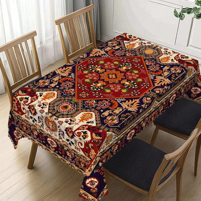 Perzische Stijl Rechthoekige Tafelkleed Vakantiefeest Decor Herbruikbaar Boho Geometrisch Bedrukte Tafelkleden Keuken Eettafel Decor 100x145cm brown