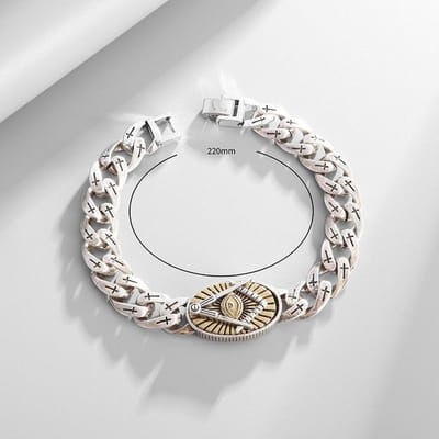 Oog van Horus God Volledig Zien Trendy Mannen Persoonlijke Armband Kruis Feniks Patroon Totem white