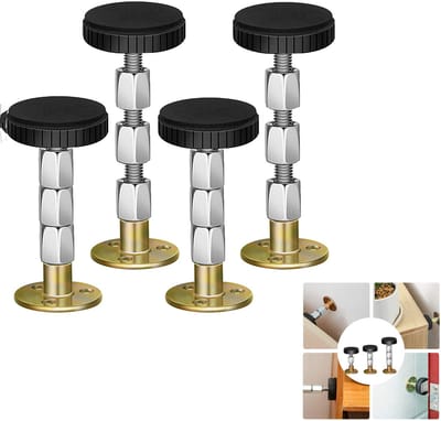 4-Stuks Hoofdbord Anti-vibratie - Geschroefde Hoofdbord Stabilisator - Anti-vibratie Stabilisator - Verstelbare Lengte - Geschikt om te voorkomen dat het bedframe schudt en het hoofdbord loslaat - Zilver