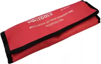 Set haken met rechte en afgeronde punt 8-dlg-Handvat met softgrip-RVS haak