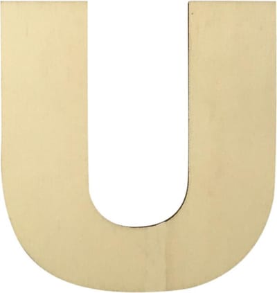 Houten Plakletter U | 8 cm