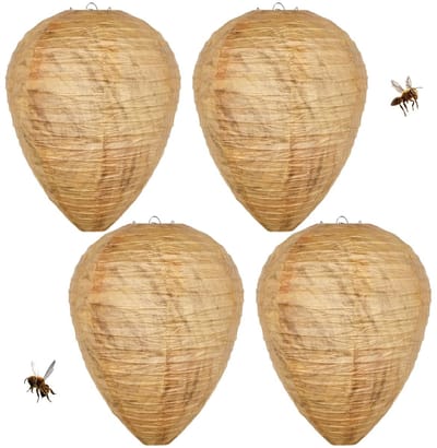 Dailygoods - 4 stuks wespennestaas, horzelnest, hangende wespenval voor huis en tuin buiten