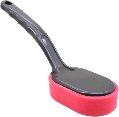 Auto Spons Borstel - Band Spons - Auto Poetsen - Lange Handvat - 1 Stuk - Zwart