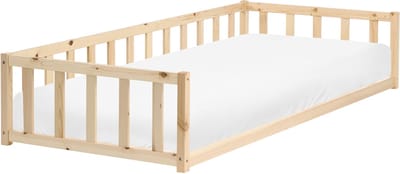 AURIBEAU - Kinderbed - Lichtbruin - 90 x 200 cm - Dennenhout