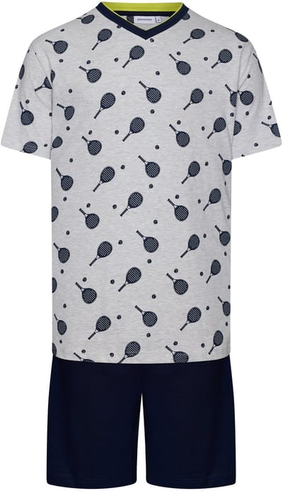 Pastunette Shortama Padel - Katoen - Grijs/Blauw - Maat S