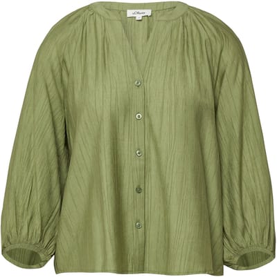 Gestructureerde Viscose Blouse met Plooien en 3/4 Raglan Mouwen Dames s.Oliver