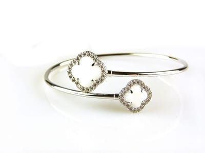 model toi et moi armband in zilver wit