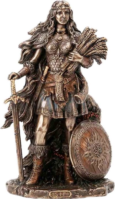 Sif Noorse Godin van het Land en de Aarde beeld - Veronese Design - (hxbxd) ca. 22cm x 12cm x 9,5cm