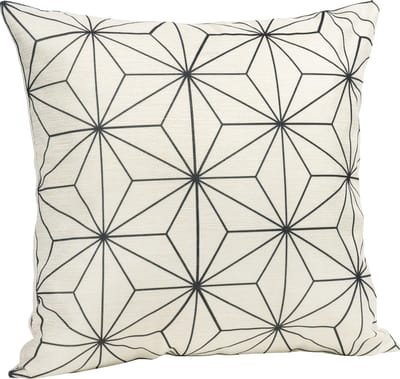 QUVIO Kussensloop met ster patroon / Kussenhoes / Sierkussen / Sierkussenhoes - 45 x 45 cm - Zwart / Beige