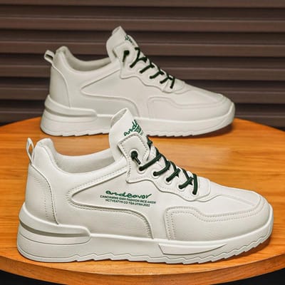Herenschoenen voor de zomer Nieuwe Koreaanse stijl Trendy ademende sportschoenen Casual trendy schoenen voor heren Veelzijdige hoogteverhogende witte schoenen 44 orange