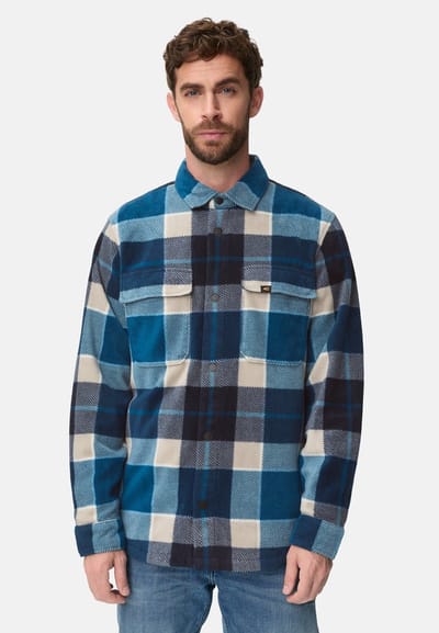camel active Overshirt met zakken - Maat menswear-6XL - Waterblauw