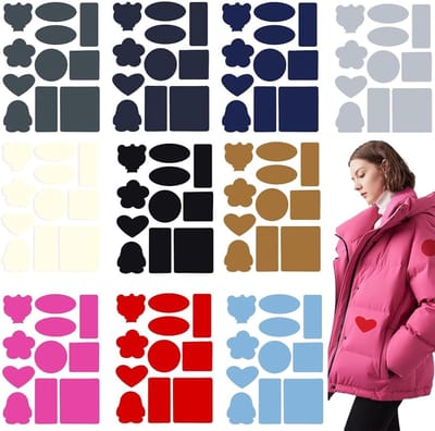 10-delig Reparatiepatch Set voor Donsjassen, Selbstdrukende Waterdichte Nylon Stickers voor Jassen, Outdoor Kleding & Slaapzakken