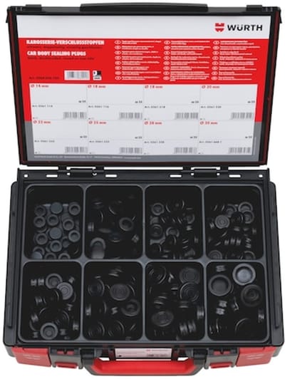 Wurth - Assortiment carrosserieafdichtpluggen 200 stuks in systeemkoffer 4.4.1 - Assortiment carrosserieafdichtpluggen 200 stuks in systeemkoffer 4.4.1 x 1 st