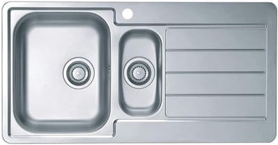 Roestvrij Stalen Spoelbak 98 x 50 cm met Afdruipvlak Rechts en Kraangat - Ideaal voor Keuken en Camping