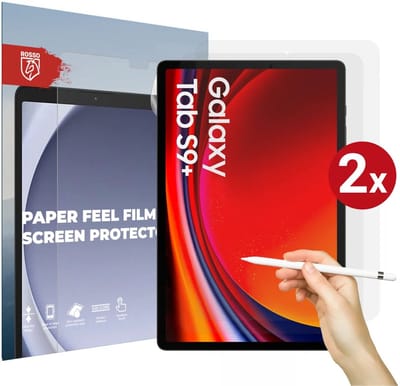 Rosso Screen Protector Geschikt voor Samsung Galaxy Tab S10 Plus / S9 Plus / S9 FE Plus | Paper Feel | Papier Gevoel Folie | Ultra Clear Beschermfolie | Case Friendly | Duo Pack