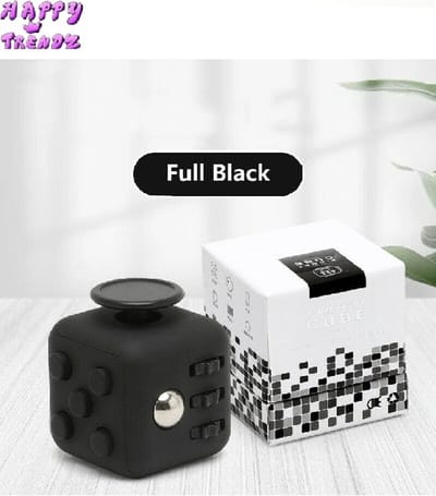 Happy Trendz® Fidget Cube Zwart - Black - Premium Quality - Kleine Cadeautjes - Kado - Friemelkubus - Anti Stress Speelgoed 8 Jaar - Sensorisch - Montessori - Speelgoed Jongens & Meisjes -