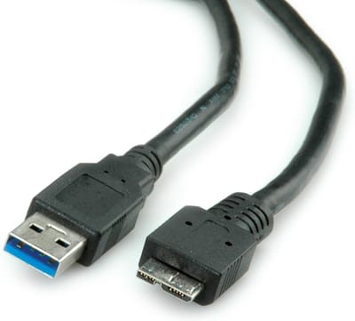 USB Micro naar USB-A kabel - USB3.0 - tot 2A / zwart - 5 meter