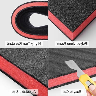 Set van 4 Snijbare Polyurethaan Schuim Inserts voor Gereedschapskoffers, Camera's en Vliegzakken - Perfect voor Organisatie en Opslag