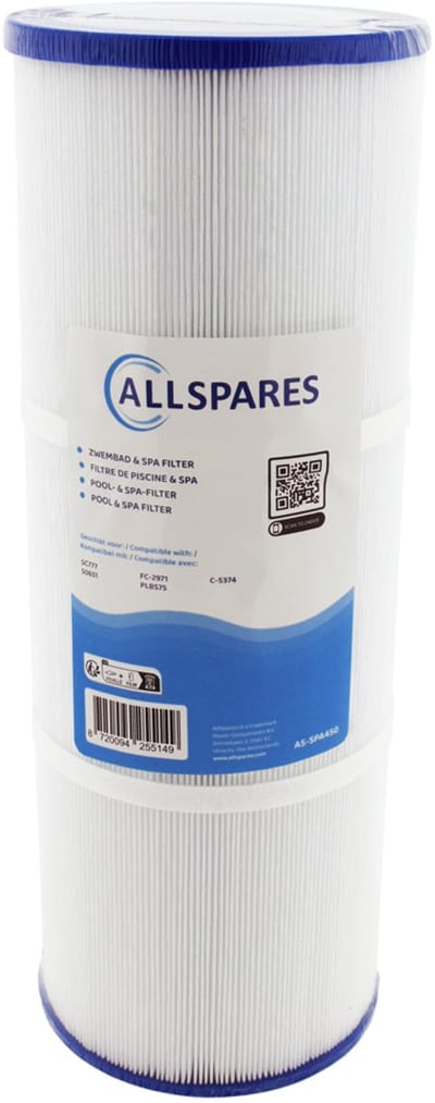 AllSpares Waterfilter voor Zwembaden geschikt voor Leisure Bay PLBS75 / SC777 / 50651 / FC-2971 / C-5374 (Ø135x376mm)