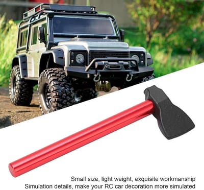 Aluminium Mini Bijl voor RC Crawler - Lichtgewicht Decoratie Tool voor Axial SCX10 - 62x21mm (Rood/Zwart)
