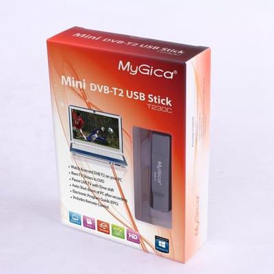 DVB-T2 USB TV Tuner - Digitale TV Ontvanger - Windows TV Kijken - HD Kwaliteit Ontvangst - USB Aansluiting - Zwart