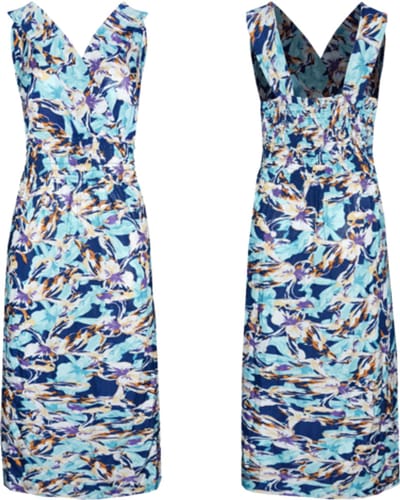 Fine Woman - Zomerjurk - One Size - Blauw - Bruin -