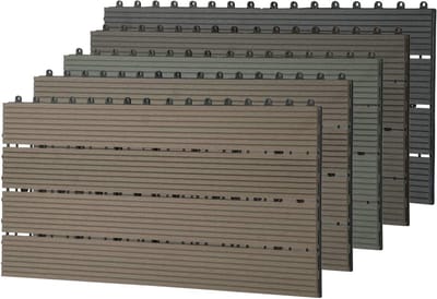 Terrastegels WPC - Houten Kunststof Tegels - Buiten Leven - Antislip Eigenschappen - 30x60 cm Set - Lichtgrijs