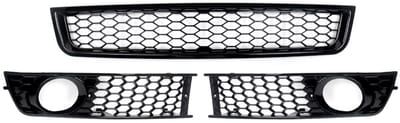 NitroMesh GrilleKit - Mistlichtgrill + Ondergrille - Voorbumper - Voor Audi A4 B6 Sedan (2002-2005) - Set van 2 - Auto Accessoires