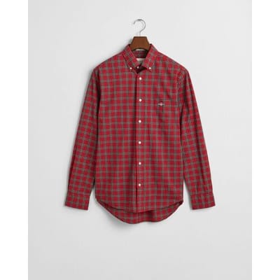Gant Overhemd Classic Poplin Tartan Check Button-Down Ruby Red / male