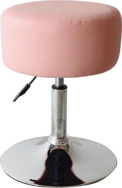 VDD Krukje - Retro Vintage - Industrieel - Kaptafel - Kruk Stoel - In Hoogte Verstelbaar tot 65 cm - Roze