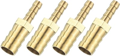 12mm x 6mm Slangconnector, Messing Dubbele Nippel Koppeling, 4 Stuks Slangverbindingen voor Tuin- en Gasleidingen, Duurzame Slangfittingen voor Wateraansluitingen