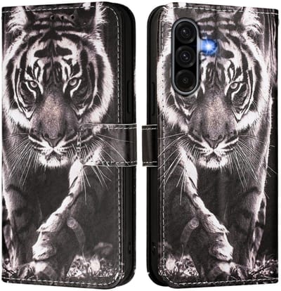 BoekCover Hoes Etui geschikt voor Samsung Galaxy A37 - A36 - A56 - Tijger