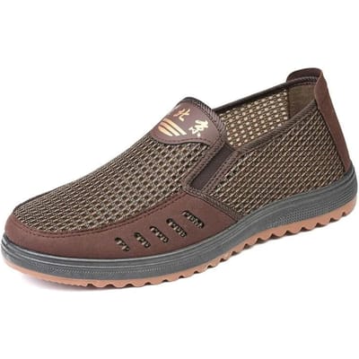 Zomer Ademend Mesh Herenschoenen Luie Casual Sandalen Heren 39 bruin