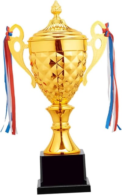 Winnaar Trofee - Eerste Prijs Beker - Sportevenementen Vieren - Robuust Metaal - 15 x 33 Cm - Goudkleurig