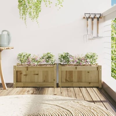 vidaXL - Plantenbakken - 2 - st - cm - geïmpregneerd - hout