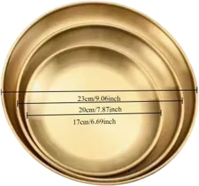 Hoogwaardige Ronde RVS Serveerschaal Goud – 3 Stuks – Voor Fruit, Vlees, Dessert & Botspuwing – Keuken en Tafelgerei