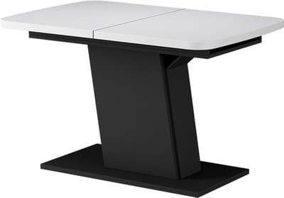 Vicco Eettafel Fenaro, Wit/Zwart, 120-160 x 80 cm uitschuifbaar