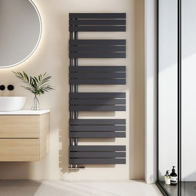 EMKE Handdoekradiator - Plat Design - Mat Antraciet - 160x60 cm - 958W - Badkamer Verwarming - CV Radiator