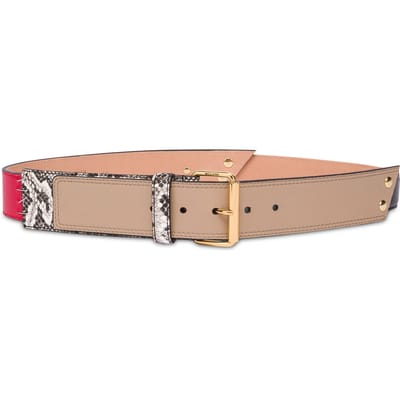 Moschino Patchwork Goat Belt Multicolor Taglia: 38 | Cinture Outlet | Donna