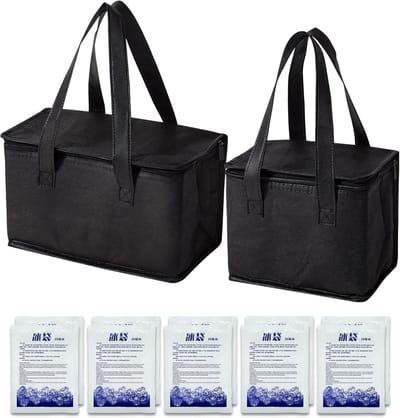 Dailygoods- Koeltas Set 7,5 l/5 l - 10 Koelaccu's - Opvouwbaar - Isolatietas - Lange Koelcapaciteit - Stabiele Bodem - Koelbox