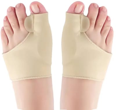 Teen Spreider Hallux Valgus Corrector – Orthese Teenenscheider voor Bunion Correctie, Botknobbel Behandeling & Pijnverlichting – Voetbeschermer en Pedicure Hulpmiddel - beige