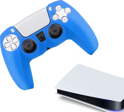 Gadgetpoint - Hoesjes & Skins voor PS5, PlayStation 5 - Performance Gaming Case - Soft Grip Covers - Anti-Slip Controller Accessoires - Grip Blauw