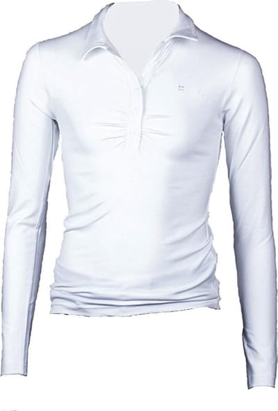 Piva schooluniform polo lange mouwen  meisjes - wit - maat XL/42