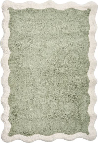NANGAL - Badmat - Groen/Beige - 60 x 90 cm - Katoen