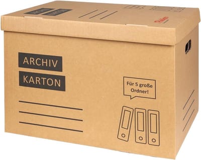 Karton papierbox voor 5 A4-binders - opslag en transport voor documenten